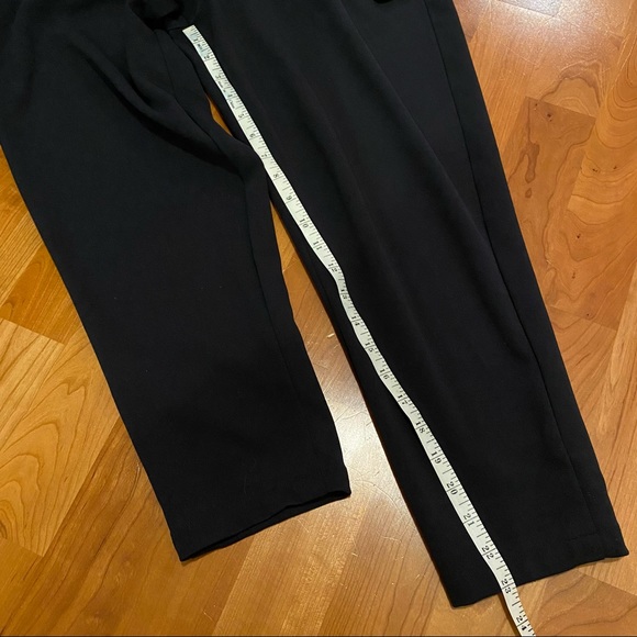 ASOS Dark Navy High Waisted Tie Waist Paperbag Pants - Picture 6 of 7